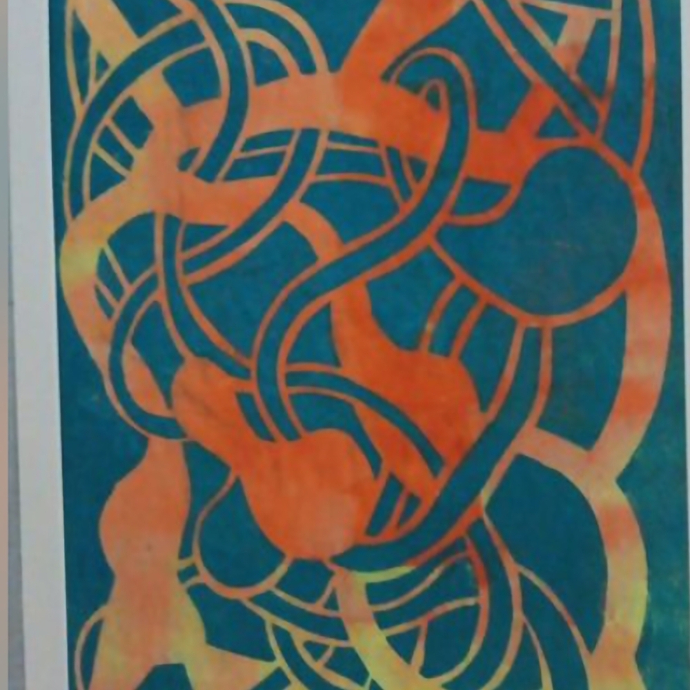 Abstract Orange and Blue Art Print